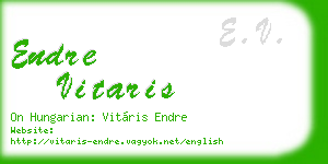 endre vitaris business card